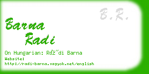 barna radi business card